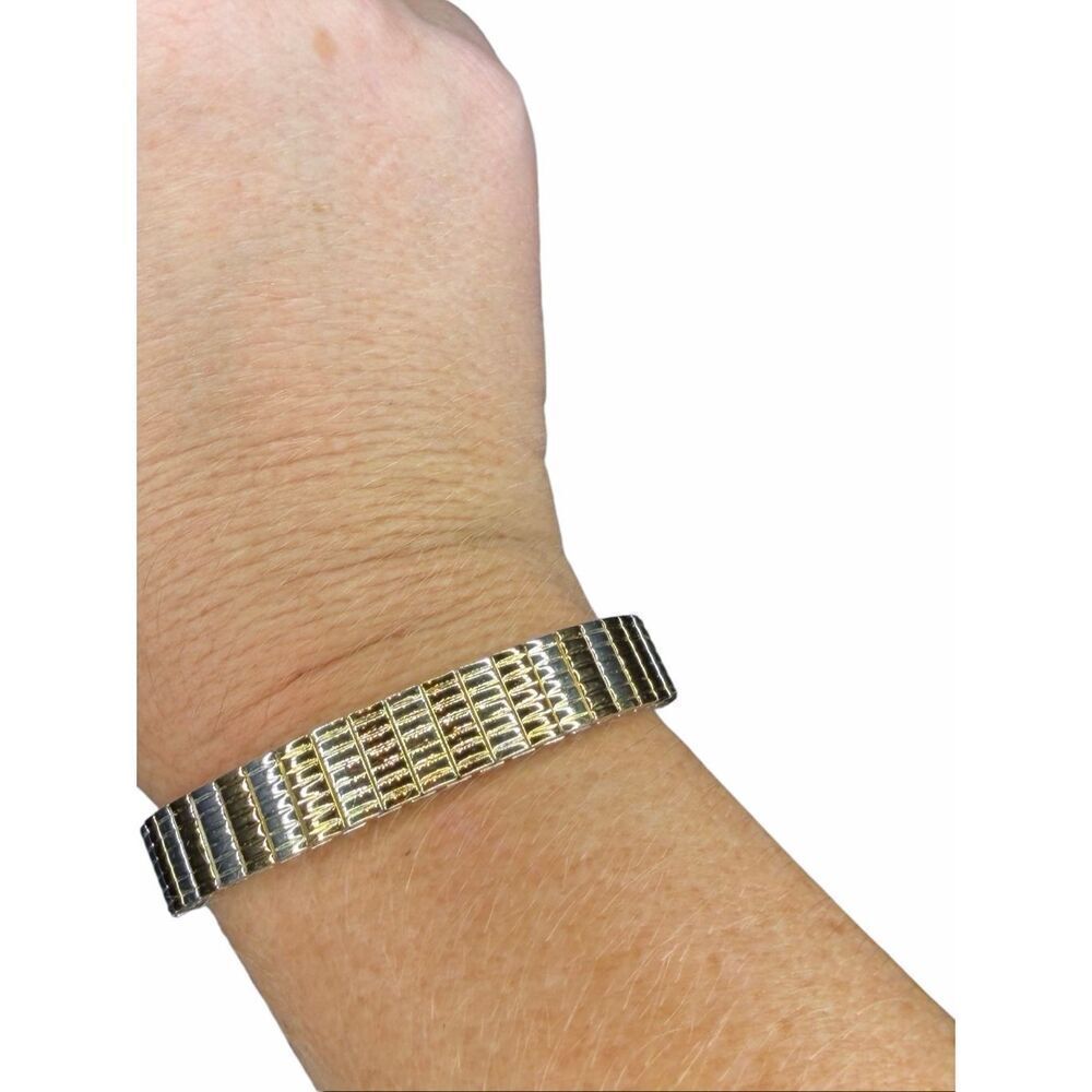Boutique Silver, Gold, and Bronze Stretch Bracelet